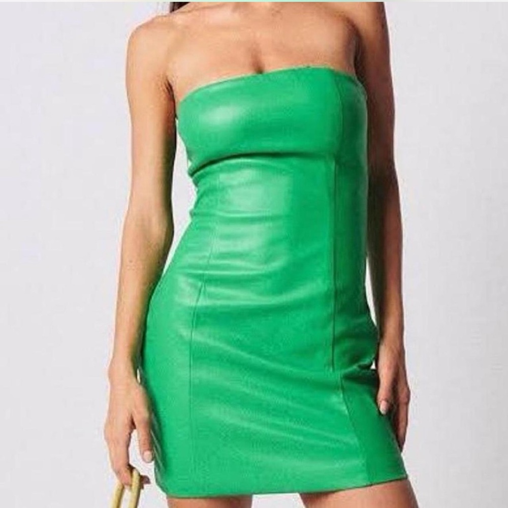 Tigermist Green Strapless Dress